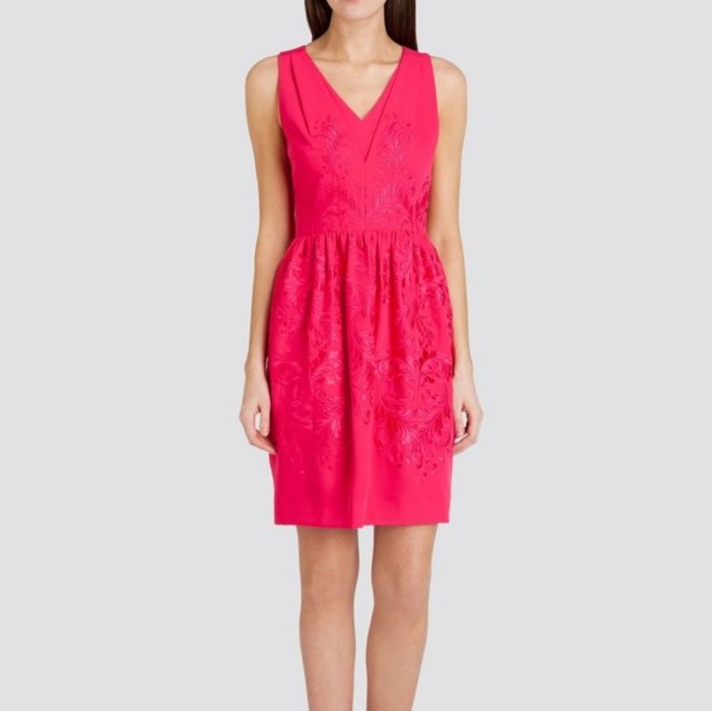 Ted Baker | Hot Pink | Embroidery Midi Dress